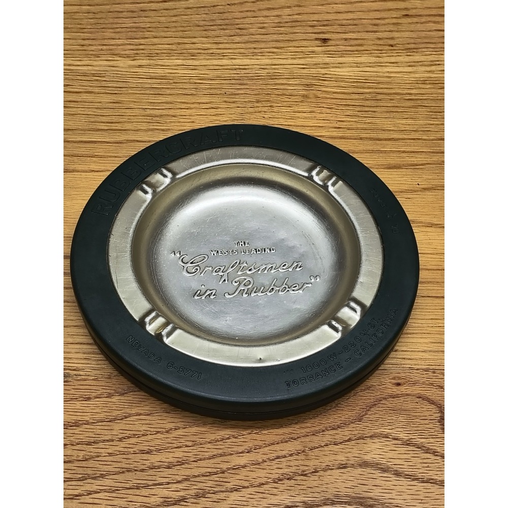 Vintage Rubbercraft "Craftsmen in Rubber" Ash Tray Large Torrance Ca.